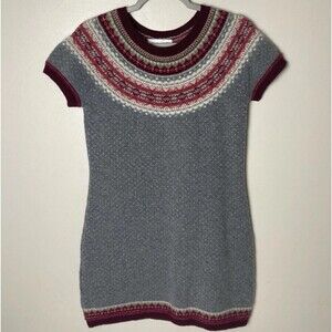 ERIBE Scotland Fair Isle Wool Knit Mini Jumper Sweater Dress Women’s Small